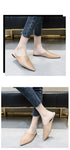 Summer Elegant Ladies Slippers Slip On Square Heel Shoes High Heels Women Pumps Women Flats Elastic Mules Comfortable Slip On Women's Flats Loafers Casual Flat Shoes