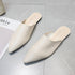 Summer Elegant Ladies Slippers Slip On Square Heel Shoes High Heels Women Pumps Women Flats Elastic Mules Comfortable Slip On Women's Flats Loafers Casual Flat Shoes