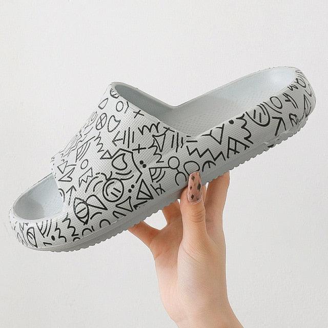 Summer Fashion Indoor Bathroom Slippers Thick Heel Indoor Slides Woman House Couples Shoes Slide Slippers For Women Anti Slip Quick Drying Sandals For Indoor And Outdoor