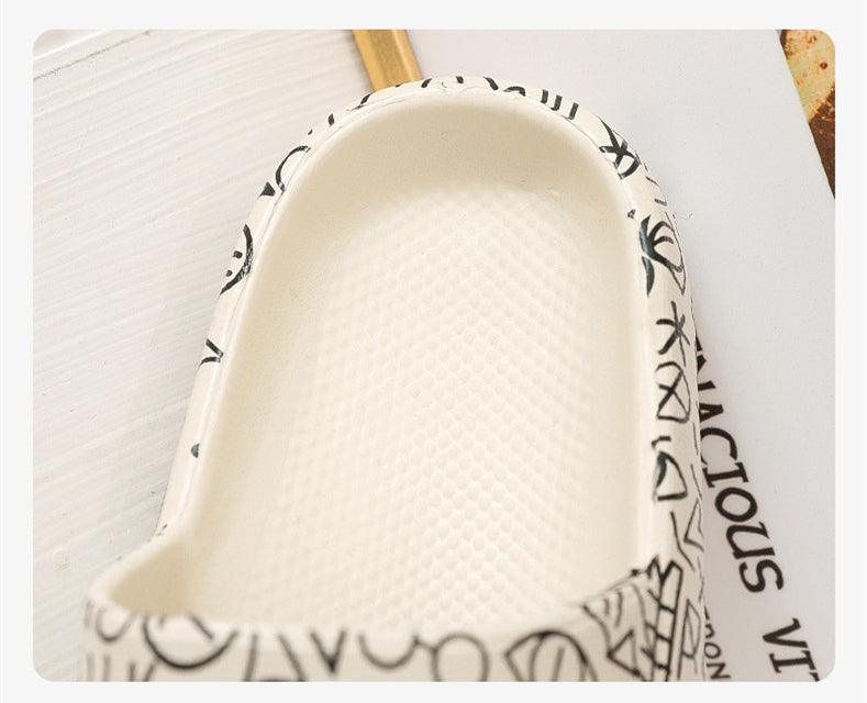 Summer Fashion Indoor Bathroom Slippers Thick Heel Indoor Slides Woman House Couples Shoes Slide Slippers For Women Anti Slip Quick Drying Sandals For Indoor And Outdoor