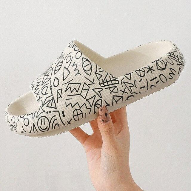 Summer Fashion Indoor Bathroom Slippers Thick Heel Indoor Slides Woman House Couples Shoes Slide Slippers For Women Anti Slip Quick Drying Sandals For Indoor And Outdoor