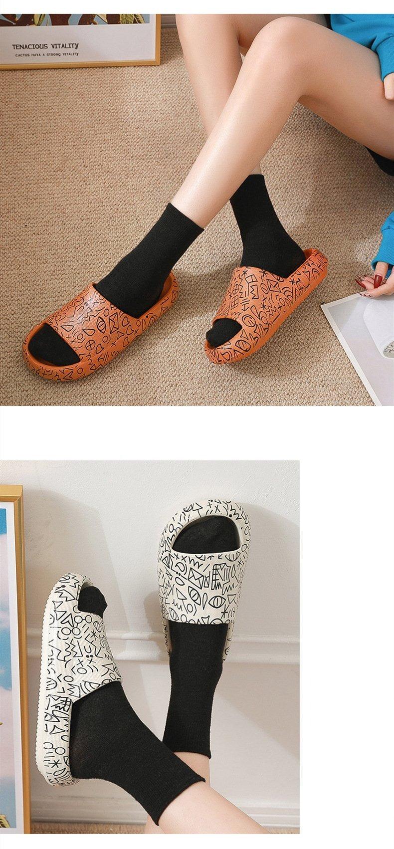 Summer Fashion Indoor Bathroom Slippers Thick Heel Indoor Slides Woman House Couples Shoes Slide Slippers For Women Anti Slip Quick Drying Sandals For Indoor And Outdoor