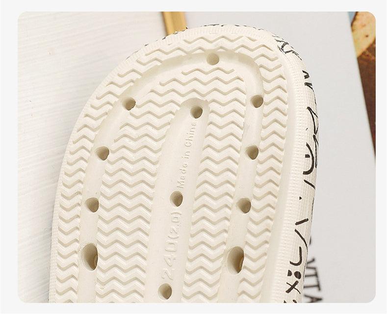 Summer Fashion Indoor Bathroom Slippers Thick Heel Indoor Slides Woman House Couples Shoes Slide Slippers For Women Anti Slip Quick Drying Sandals For Indoor And Outdoor