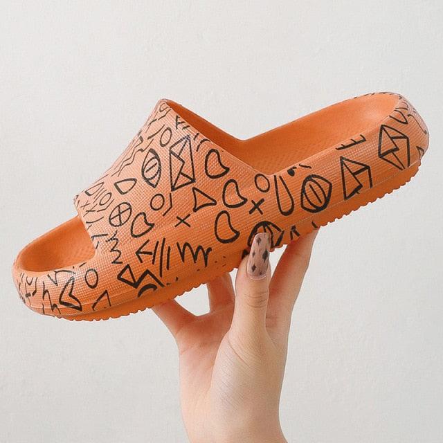 Summer Fashion Indoor Bathroom Slippers Thick Heel Indoor Slides Woman House Couples Shoes Slide Slippers For Women Anti Slip Quick Drying Sandals For Indoor And Outdoor