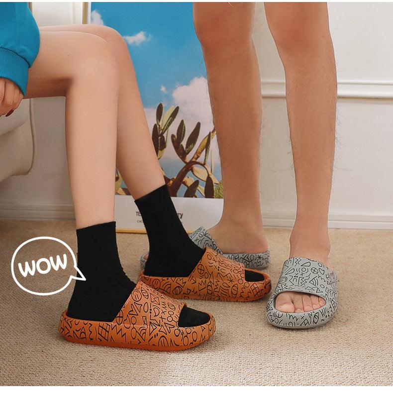 Summer Fashion Indoor Bathroom Slippers Thick Heel Indoor Slides Woman House Couples Shoes Slide Slippers For Women Anti Slip Quick Drying Sandals For Indoor And Outdoor