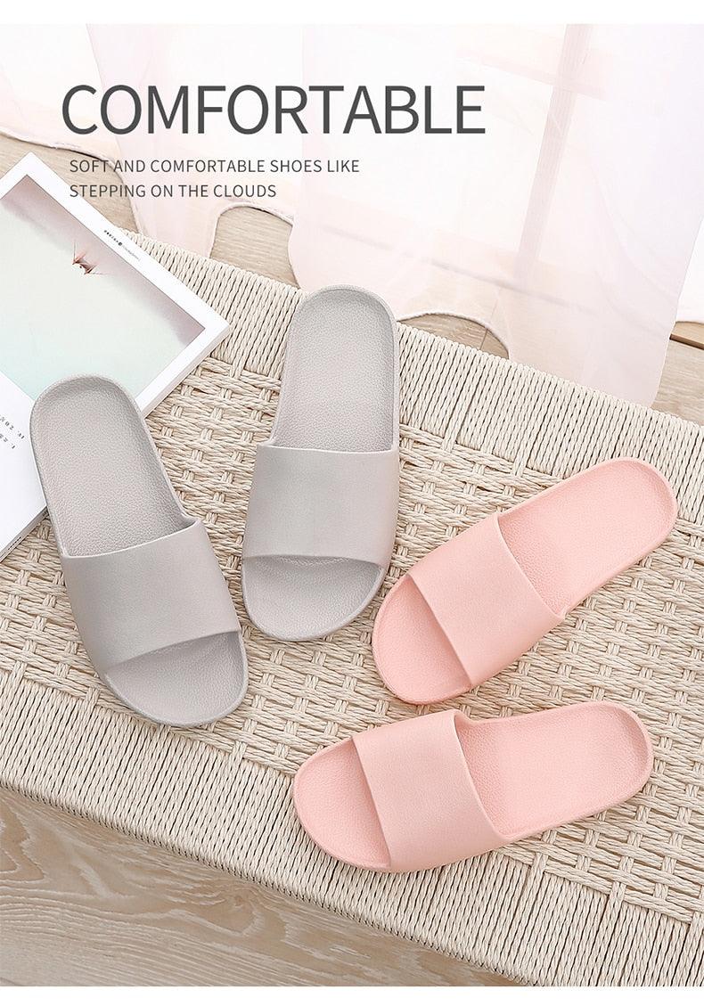 Summer Home Mens Slippers Simple Black White Shoes Non-Slip Bathroom Slides Flip Flops Indoor Women Slippers Soft Slides Slippers For Men Cloud Cushioned Slides Thick Non-Slip Pool Gym House Slipper