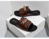 Summer New Women Slippers Open-Toe Flat Slippers Fashion Buckle Beach Slides Casual Flip Flops Women Shoes Slip On Comfortable Pointed Toe Loafers Women Luxury Black Sandals