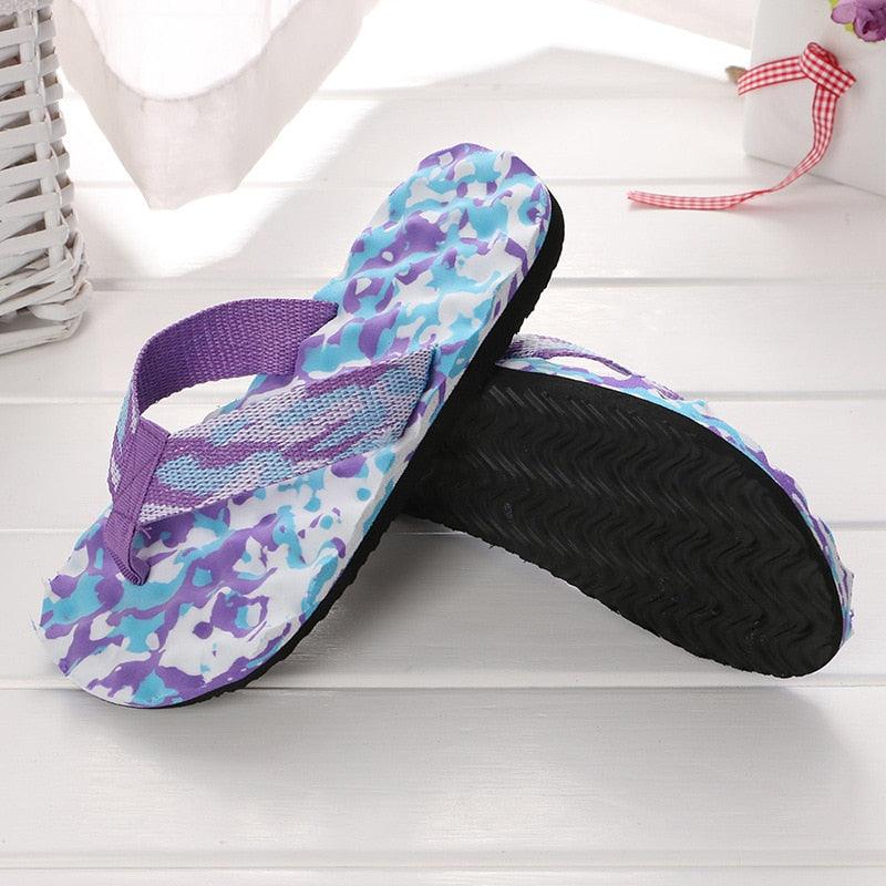 Summer Women Flip Flops Shoes Sandals Camouflage Outdoor Beach Shoes Slippers Daily Wear Casual Slippers Comfort Thong Style Flip Flops Sandals For Women With Arch Support For Comfortable Walk