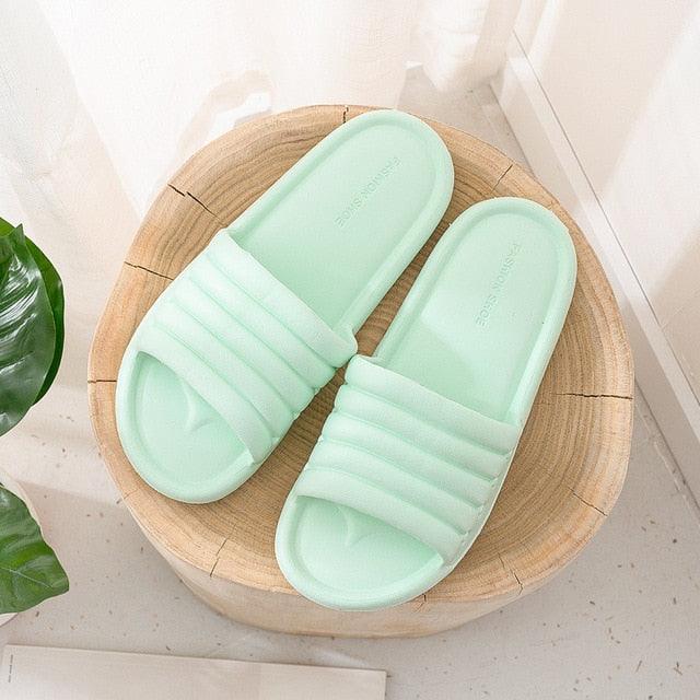 Summer Women Indoor Slippers Floor Flat Shoes Indoor Eva Flip Flops Non-Slip Bathroom Home Slippers Quick Drying Sandals EVA Anti-slip Open Toe Soft Slippers Shoes Pool Slippers