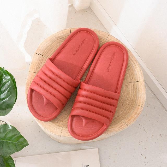 Summer Women Indoor Slippers Floor Flat Shoes Indoor Eva Flip Flops Non-Slip Bathroom Home Slippers Quick Drying Sandals EVA Anti-slip Open Toe Soft Slippers Shoes Pool Slippers