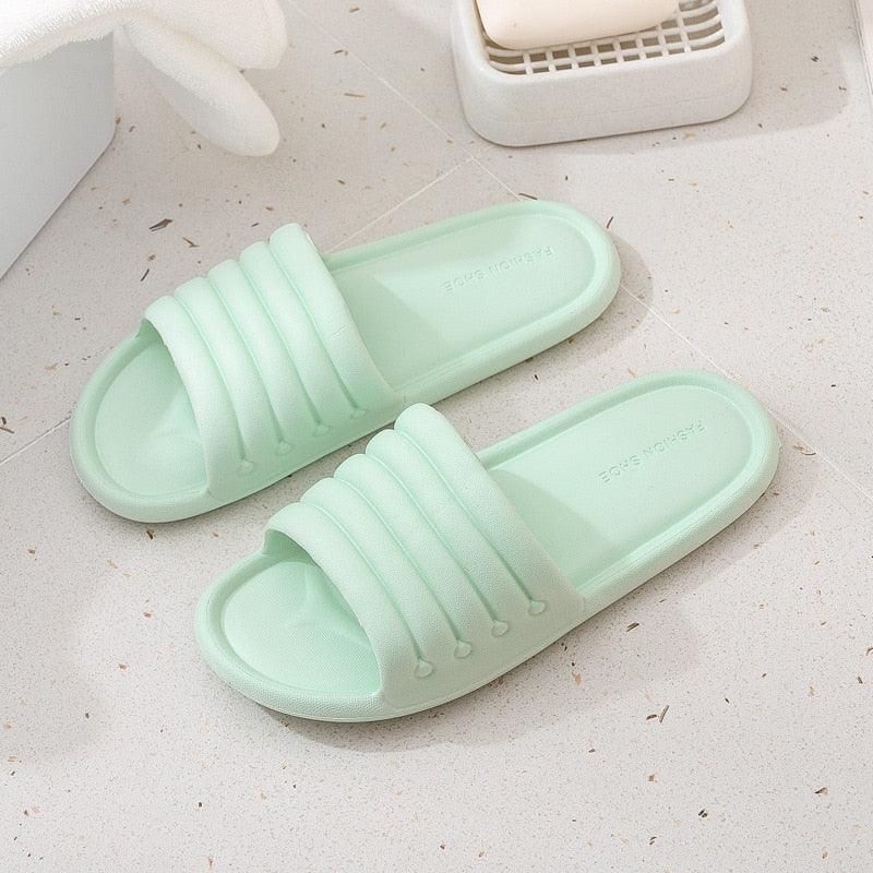 Summer Women Indoor Slippers Floor Flat Shoes Indoor Eva Flip Flops Non-Slip Bathroom Home Slippers Quick Drying Sandals EVA Anti-slip Open Toe Soft Slippers Shoes Pool Slippers