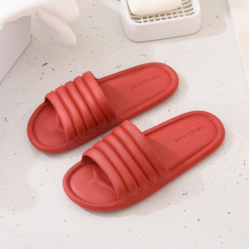 Summer Women Indoor Slippers Floor Flat Shoes Indoor Eva Flip Flops Non-Slip Bathroom Home Slippers Quick Drying Sandals EVA Anti-slip Open Toe Soft Slippers Shoes Pool Slippers