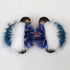 Summer Women Raccoon Fur Slippers Plush Slides Furry Sandals Fluffy House Shoes Girl's Cute Flip Flops Sandal With Soft Furry Faux Fox Fur House Outdoor Multicolor Slippers
