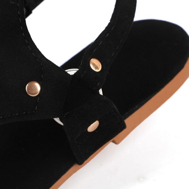 Summer Women's Sandals Fashion Fat Bottom Female Clip Toe Shoes Outdoor Beach Sandal Flat Sandal Ankle Strap Open Toe Breathable Summer Sandals Adjustable Buckle Strap Women Sandals