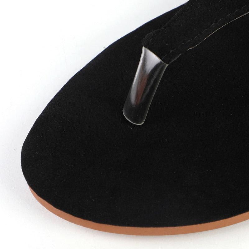 Summer Women's Sandals Fashion Fat Bottom Female Clip Toe Shoes Outdoor Beach Sandal Flat Sandal Ankle Strap Open Toe Breathable Summer Sandals Adjustable Buckle Strap Women Sandals