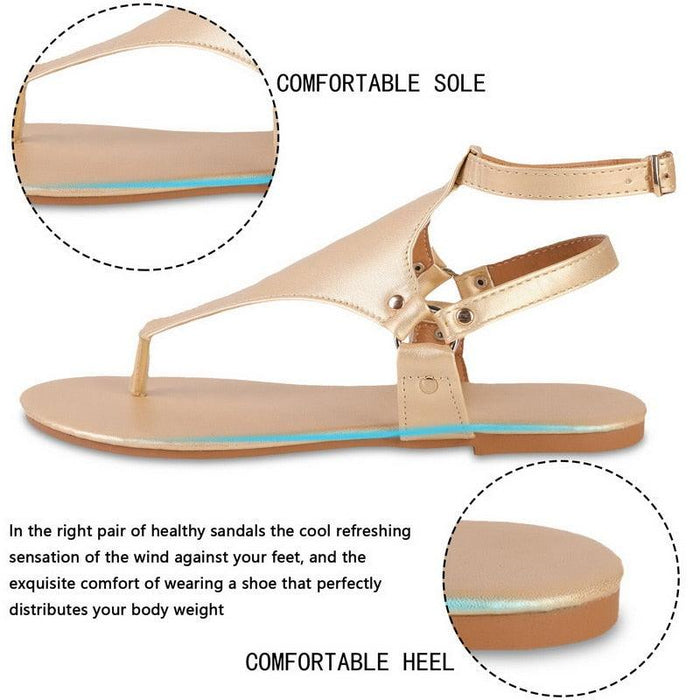 Summer Women's Sandals Fashion Fat Bottom Female Clip Toe Shoes Outdoor Beach Sandal Flat Sandal Ankle Strap Open Toe Breathable Summer Sandals Adjustable Buckle Strap Women Sandals