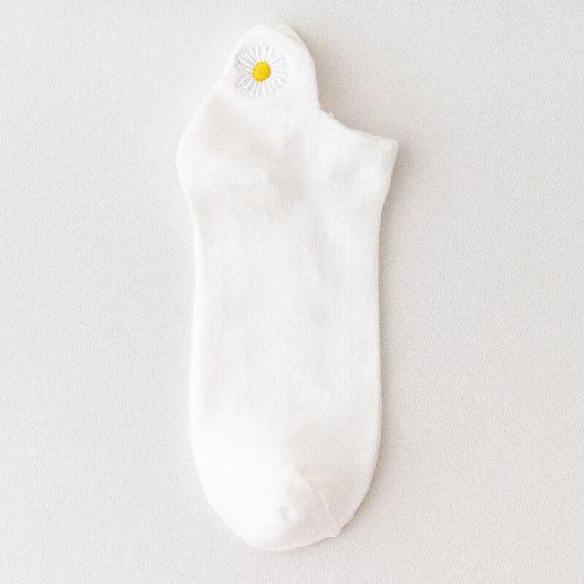 Summer Women's Socks Cute Flower Socks Simple Solid Color Socks Women's Long Socks Funny Breathable Socks For Men And Women
