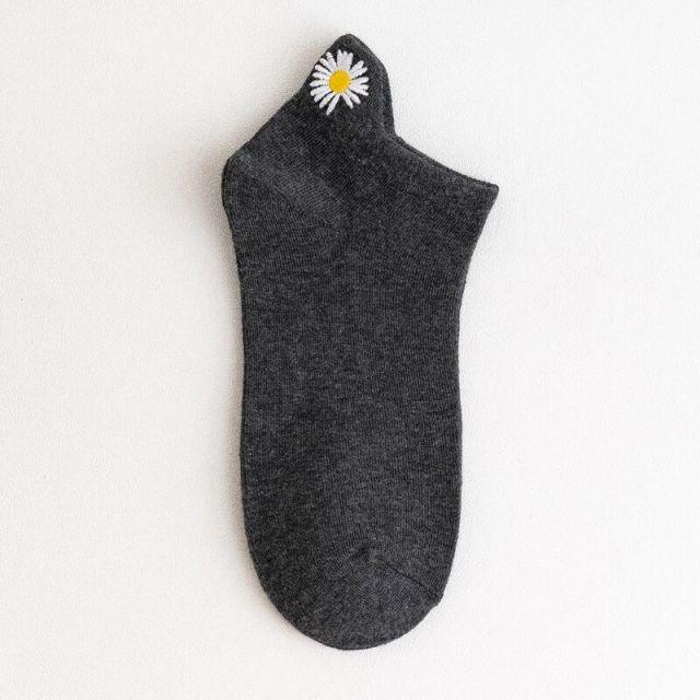 Summer Women's Socks Cute Flower Socks Simple Solid Color Socks Women's Long Socks Funny Breathable Socks For Men And Women
