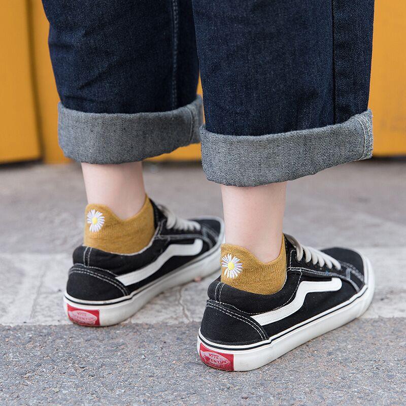 Summer Women's Socks Cute Flower Socks Simple Solid Color Socks Women's Long Socks Funny Breathable Socks For Men And Women
