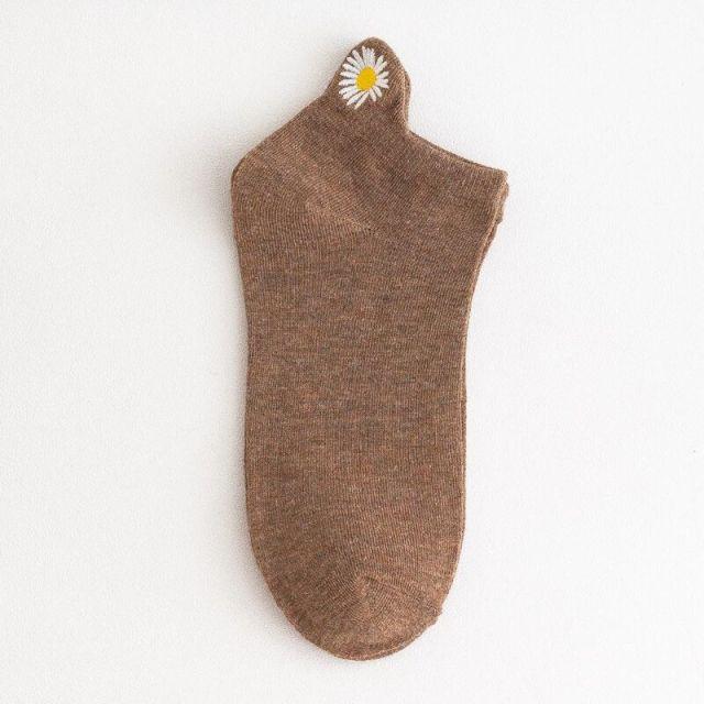 Summer Women's Socks Cute Flower Socks Simple Solid Color Socks Women's Long Socks Funny Breathable Socks For Men And Women