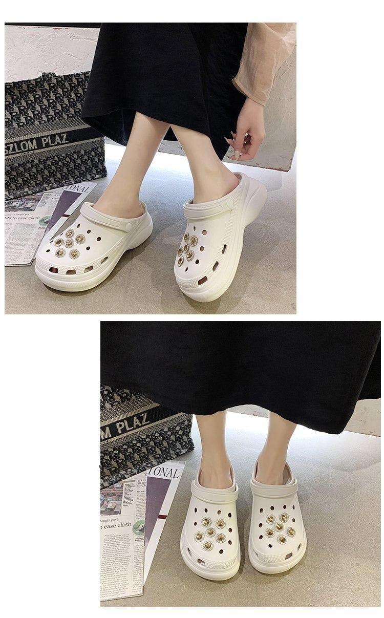 Summer Womens Platform Garden Shoes Clogs Outdoor Beach Slippers Clogs Slippers For Women’s Fashion Comfortable Slip On Slides Shoes For Everyday