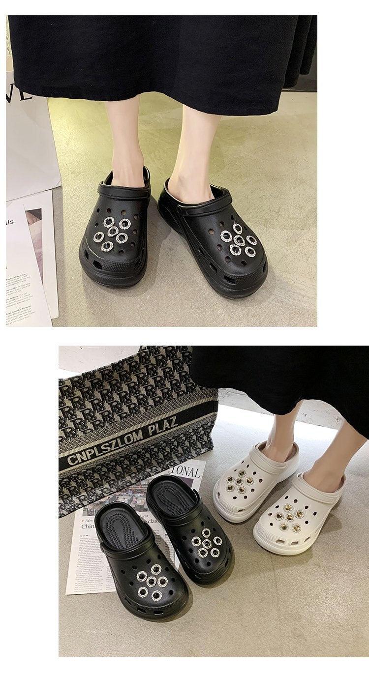 Summer Womens Platform Garden Shoes Clogs Outdoor Beach Slippers Clogs Slippers For Women’s Fashion Comfortable Slip On Slides Shoes For Everyday