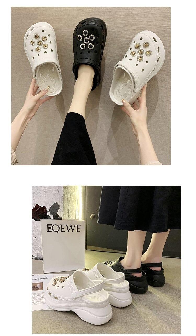 Summer Womens Platform Garden Shoes Clogs Outdoor Beach Slippers Clogs Slippers For Women’s Fashion Comfortable Slip On Slides Shoes For Everyday