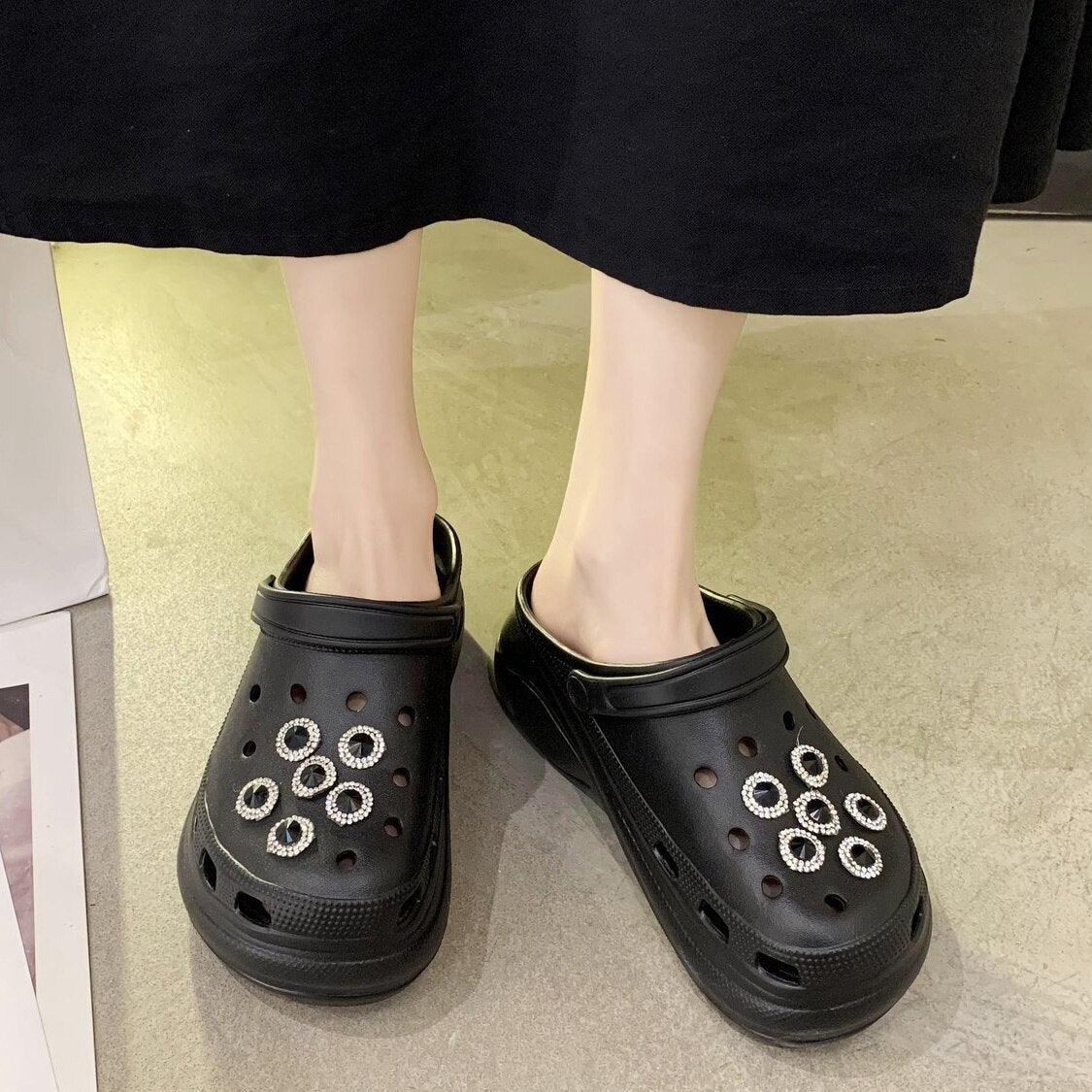 Summer Womens Platform Garden Shoes Clogs Outdoor Beach Slippers Clogs Slippers For Women’s Fashion Comfortable Slip On Slides Shoes For Everyday