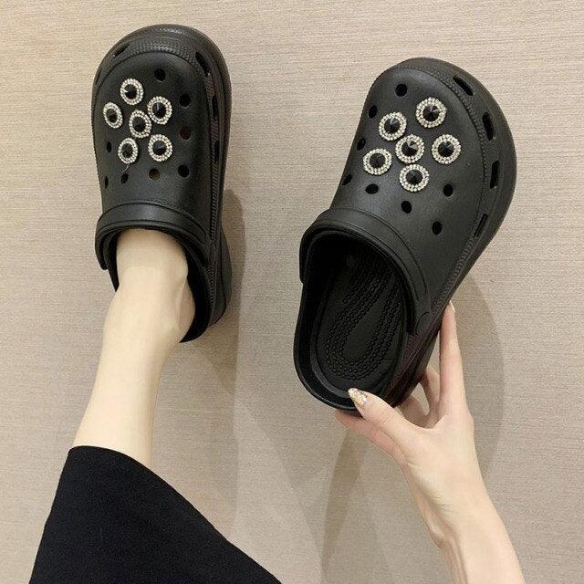 Summer Womens Platform Garden Shoes Clogs Outdoor Beach Slippers Clogs Slippers For Women’s Fashion Comfortable Slip On Slides Shoes For Everyday