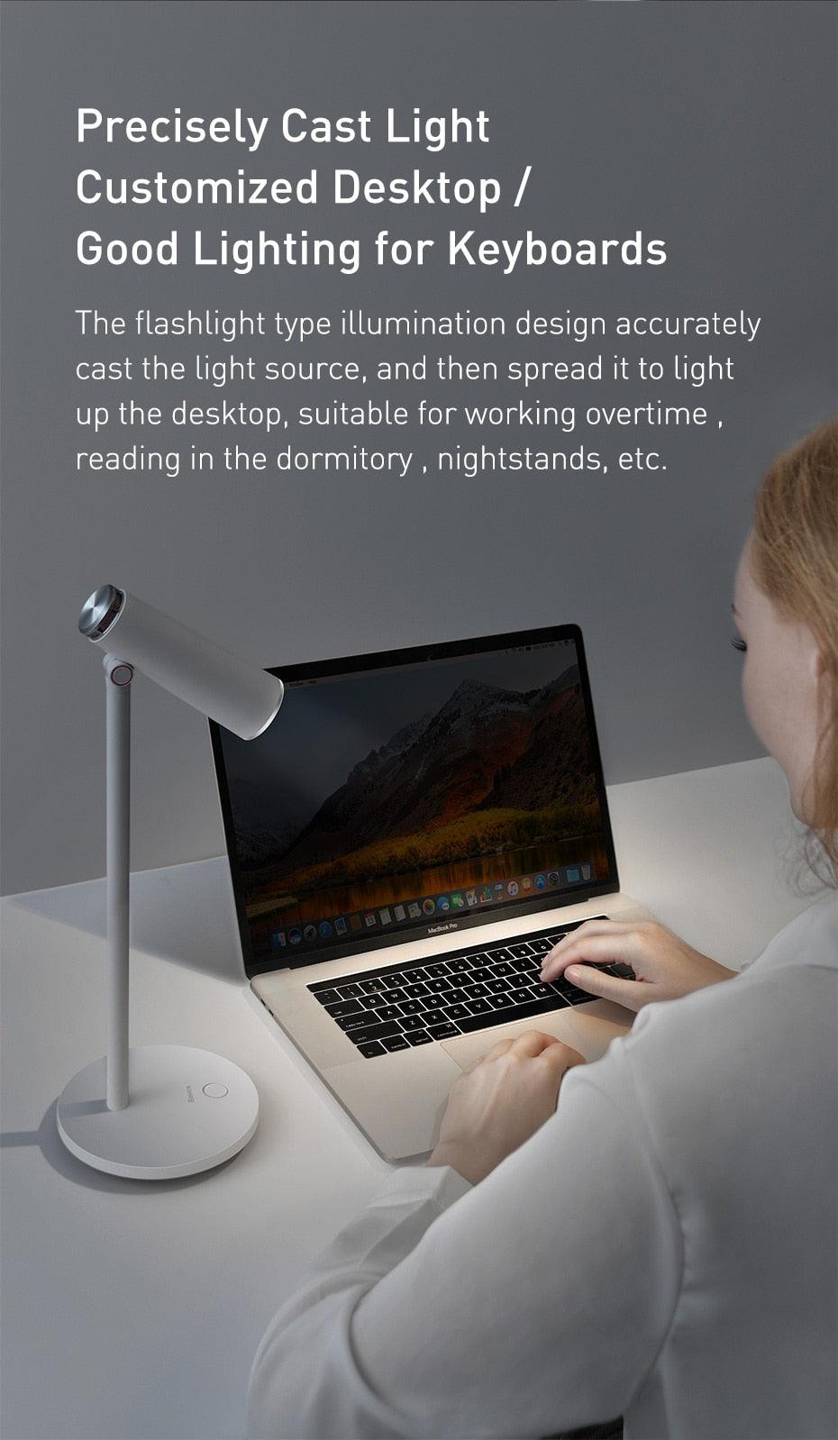 Table Lamp LED Desk Night Lamp Eye Protection Study Reading Light USB Rechargeable Desktop Office Work Table Lamp Decorative Table Lamp Cute Study Lamps for Bedroom Décor