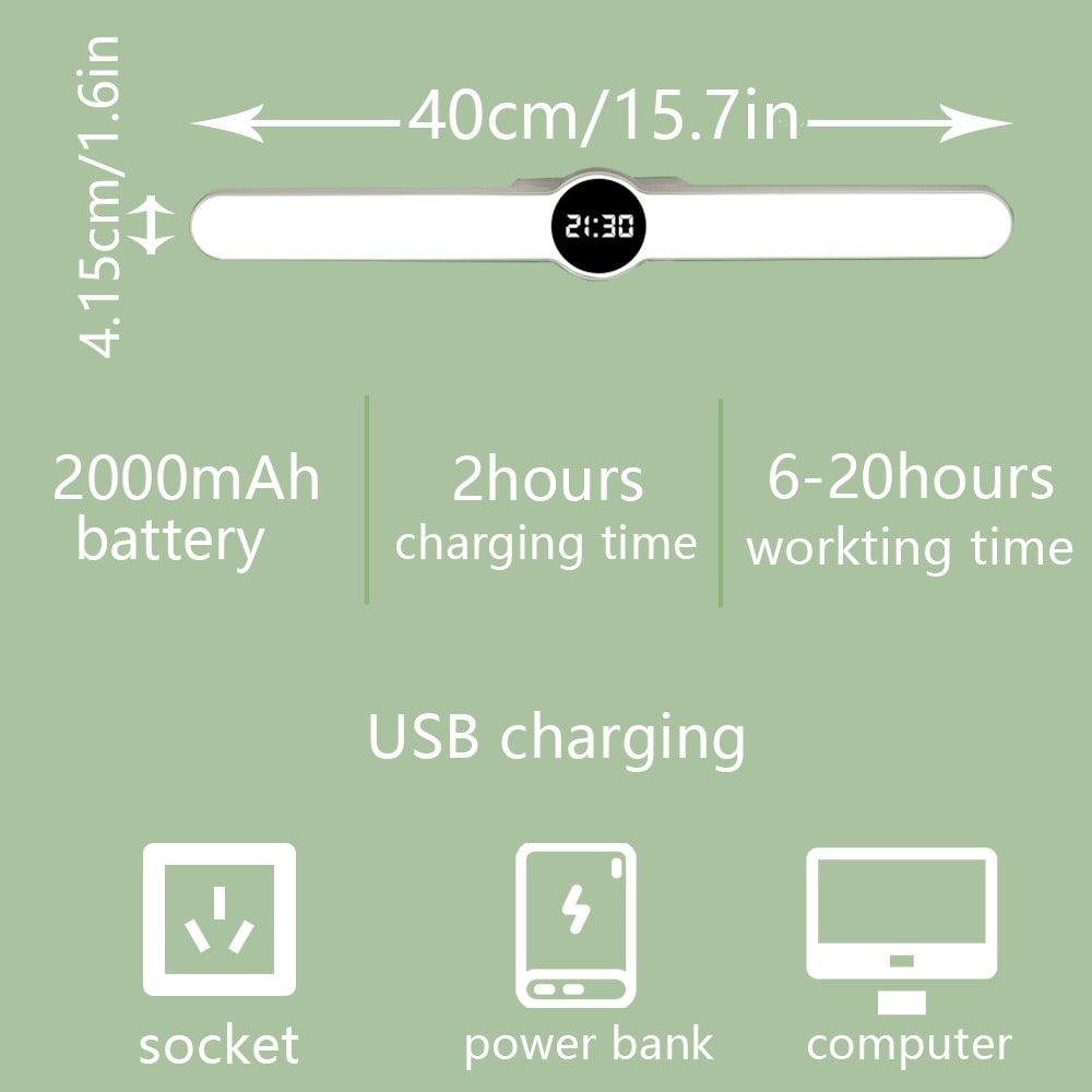Table Lamp Table Clock USB Lamp Magnetic Led Desk Lamp Study Office Light Rechargeable Bedroom Bedside Children Lamp Decorative Table Lamp Cute Study Lamps for Bedroom Décor