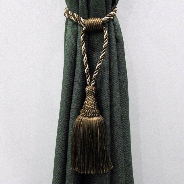 Tassels Curtain Tieback Gold Hanging Ball Braid Rope Holdback Window Drape Room Accessories Curtains Holder Buckle Strap European Style High-Grade Curtains Tieback Rope Tassel Holdbacks