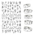 The New 3D Nail Sticker Cool English Letter stickers for nail Foil Love Heart Design Fashion Manicure Stickers Girls Manicure Decoration Nail Art Supplies 3D Self-Adhesive Nail Decals Designer Nail Stickers for Acrylic Nails