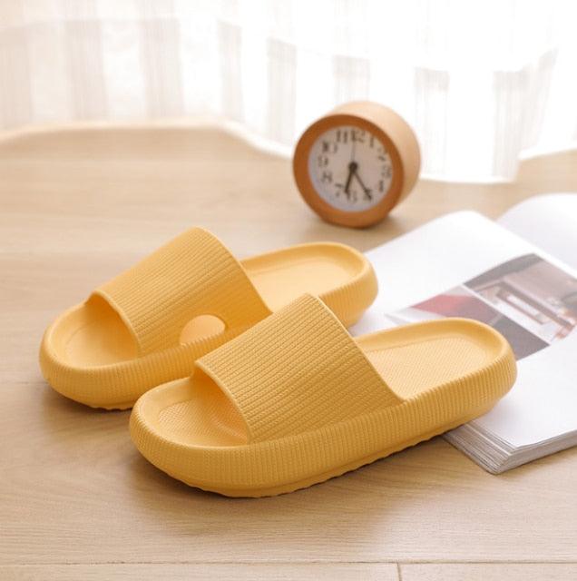 Thick Platform Bathroom Home Slippers Women Fashion Soft Sole EVA Indoor Slides Woman Sandals Summer Non-slip Flip Flops Quick Drying Open Toe Super Soft Comfy Thick Sole Home House Cloud Cushion Sandals For Indoor And Outdoor Platform Shoes