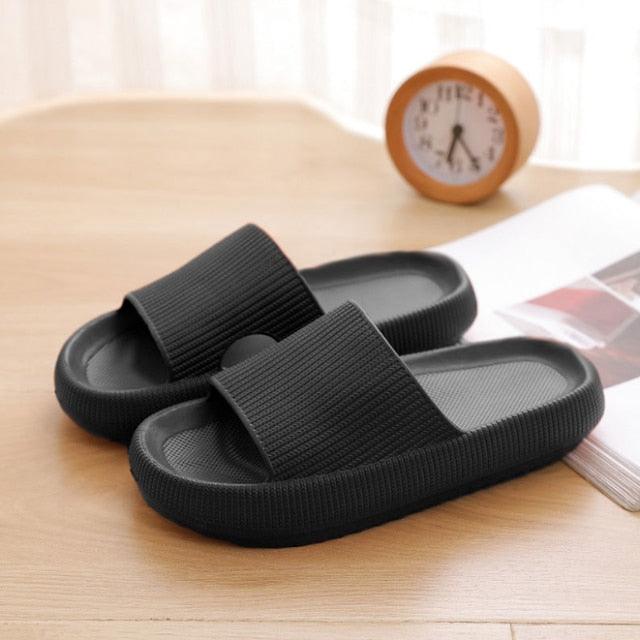 Thick Platform Bathroom Home Slippers Women Fashion Soft Sole EVA Indoor Slides Woman Sandals Summer Non-slip Flip Flops Quick Drying Open Toe Super Soft Comfy Thick Sole Home House Cloud Cushion Sandals For Indoor And Outdoor Platform Shoes