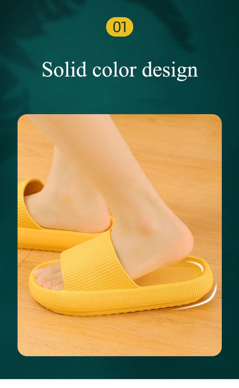 Thick Platform Bathroom Home Slippers Women Fashion Soft Sole EVA Indoor Slides Woman Sandals Summer Non-slip Flip Flops Quick Drying Open Toe Super Soft Comfy Thick Sole Home House Cloud Cushion Sandals For Indoor And Outdoor Platform Shoes
