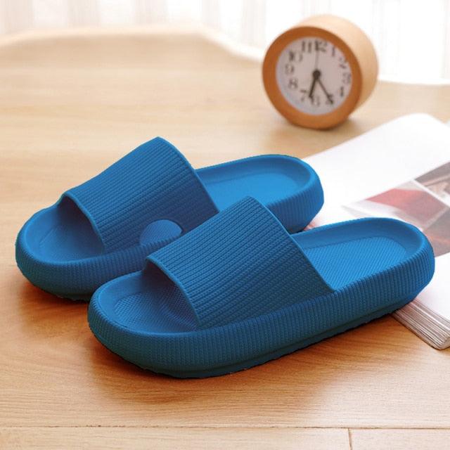 Thick Platform Bathroom Home Slippers Women Fashion Soft Sole EVA Indoor Slides Woman Sandals Summer Non-slip Flip Flops Quick Drying Open Toe Super Soft Comfy Thick Sole Home House Cloud Cushion Sandals For Indoor And Outdoor Platform Shoes