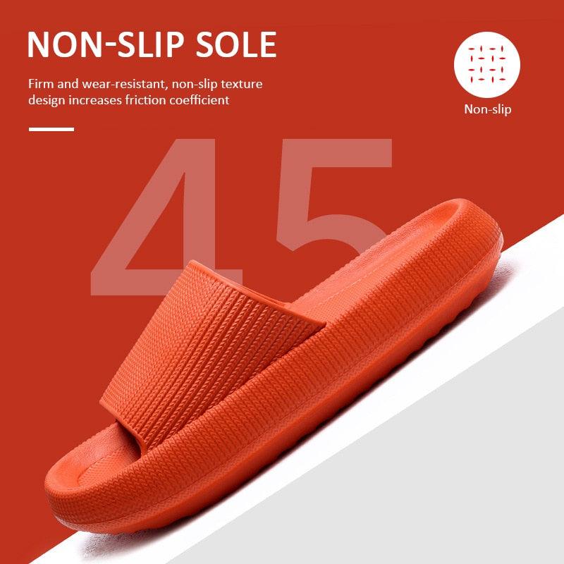 Thick Platform Bathroom Home Slippers Women Fashion Soft Sole EVA Indoor Slides Woman Sandals Summer Non-slip Flip Flops Quick Drying Open Toe Super Soft Comfy Thick Sole Home House Cloud Cushion Sandals For Indoor And Outdoor Platform Shoes