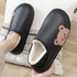 Thick Platform Winter Women Waterproof Non-Slip Home Rubber Slippers Warm Indoor Fur Cotton Women's Cozy Memory Foam Closed Back Slippers Wool-Like Blend Cotton House Shoes