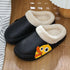Thick Platform Winter Women Waterproof Non-Slip Home Rubber Slippers Warm Indoor Fur Cotton Women's Cozy Memory Foam Closed Back Slippers Wool-Like Blend Cotton House Shoes