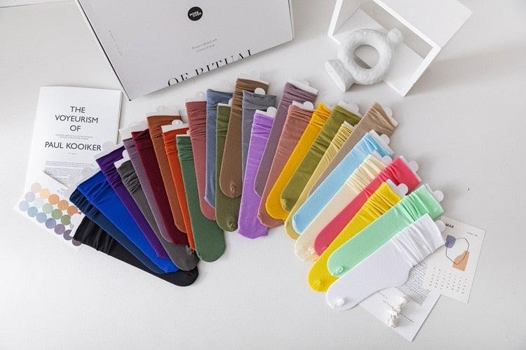 Thin Socks 31 Solid Colors Second Generation Premium Quality Socks From Breathable Cotton Classic Summer Spring Canvas Shoes Footwear Cute Unisex Socks For Men And Women