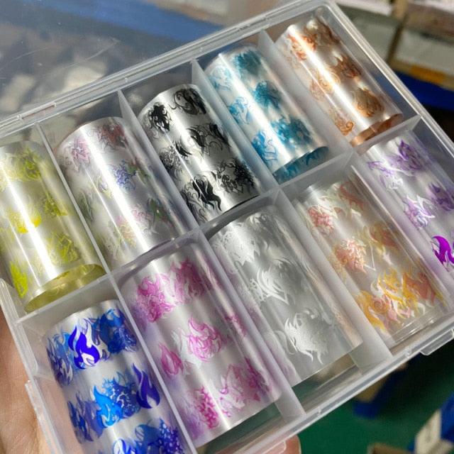 Tortoiseshell Amber Nails Tortoise Shell Nail Art Foil Transfer Decals Wraps Tips Nail Manicure Decorations Leopard Nail Foil Transfer Stickers Leopard Snake Laser Gold Design Nail Foil Decals Art Sticker for Women Manicure Tips