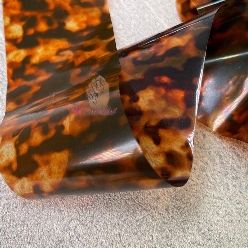 Tortoiseshell Amber Nails Tortoise Shell Nail Art Foil Transfer Decals Wraps Tips Nail Manicure Decorations Leopard Nail Foil Transfer Stickers Leopard Snake Laser Gold Design Nail Foil Decals Art Sticker for Women Manicure Tips