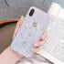 Transparent Glitter Phone Case For iPhone 11 12 13 14 Pro Max Love Heart Star Sequins Soft Clear Cover Shiny Sparkle Cover With Mini Heart Soft Lightweight Slim Protective Phone Cases Shockproof Flexible Bumper Cover for Women