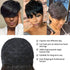 Trending Natural Color Short Bob Straight Human Wigs With Bangs Brazilian Virgin Hair Pixie Cut Wig Human Hair Wig For Black Women Gifts for Girlfriends