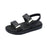 Trendy Black Sandals Summer New Flat Embroidery Thick-Soled Casual Design Hiking Sandals Outdoor Sport Sandals Athletic Sandals Walking Water Women Shoes For Summer