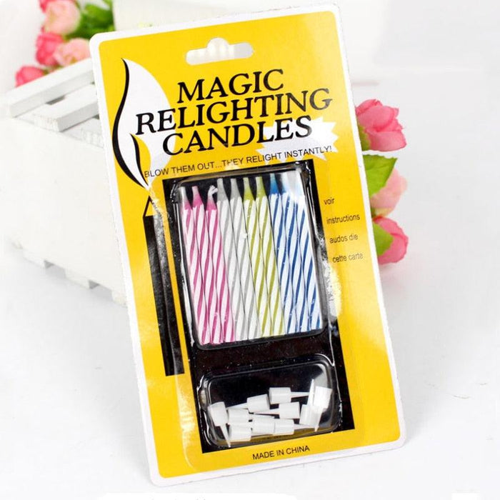 Trick Relighting Candle Kids Birthday Candle Magic Relighting Birthday Candles Fun Prank Kit For Party Celebration Cake Tricks and Decorations Gift Fun Cake Party Joke Party Decor Joke Colorful Candles