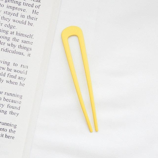 U Shape Hair Sticks Women Hairclip Simplicity Colorful Girls Hairpins Hair Sticks Hair Accessories Headwear French Hair Pin Hairstyle Chignon for Women