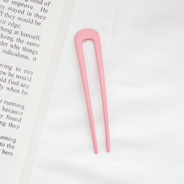 U Shape Hair Sticks Women Hairclip Simplicity Colorful Girls Hairpins Hair Sticks Hair Accessories Headwear French Hair Pin Hairstyle Chignon for Women