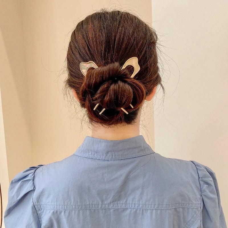 U Shape Hair Sticks Women Hairclip Simplicity Colorful Girls Hairpins Hair Sticks Hair Accessories Headwear French Hair Pin Hairstyle Chignon for Women